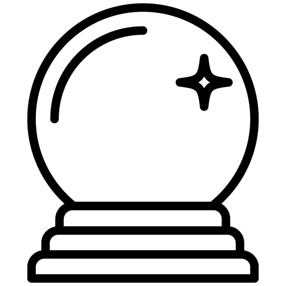 Crystal Ball Outline Icon, Black And White Outline Icon Symbol vector