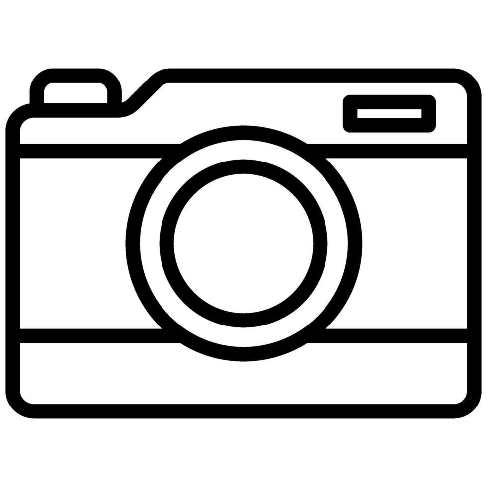 Camera Outline Icon, Black And White Outline Icon Symbol vector