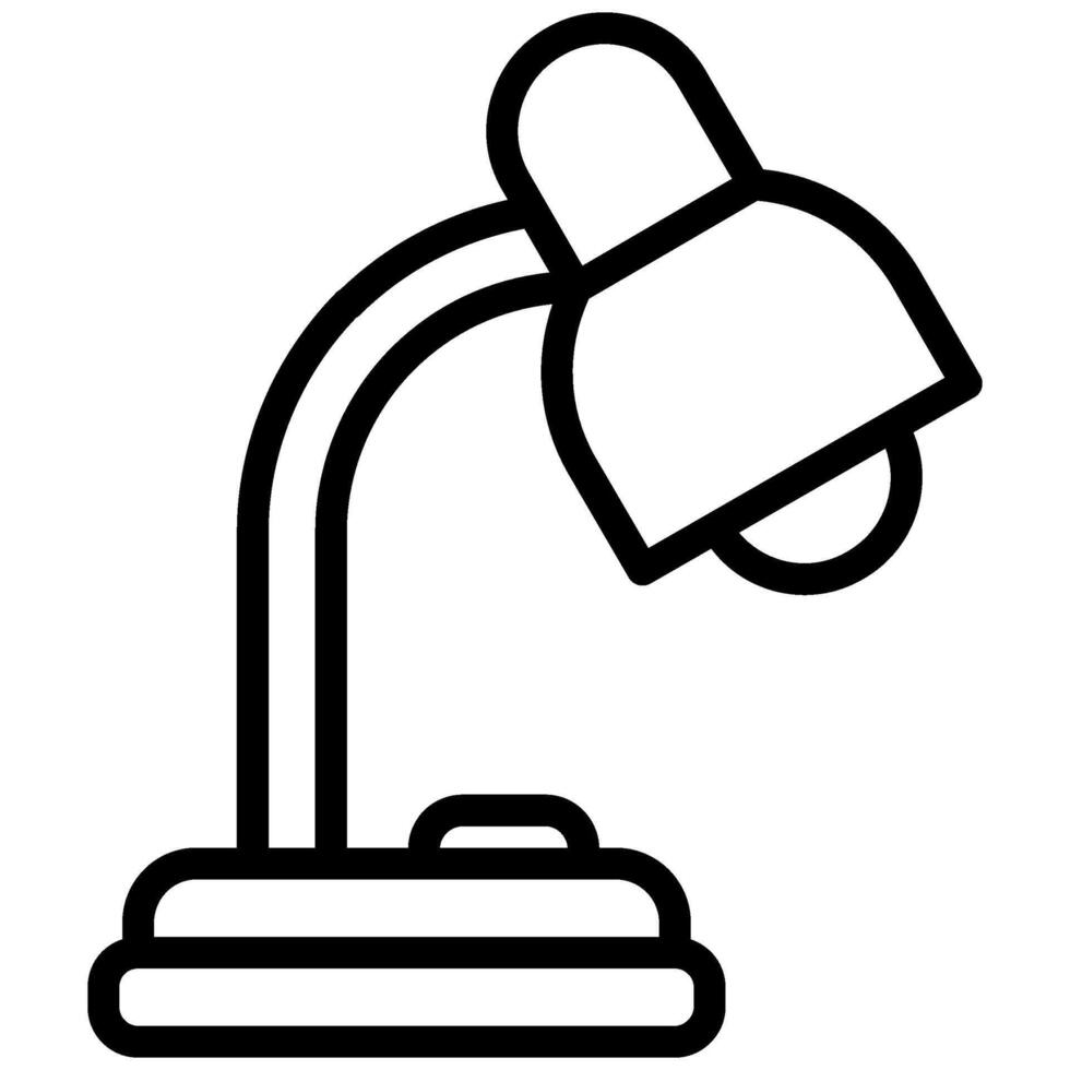 Desk Lamp Outline Icon, Black And White Outline Icon Symbol vector