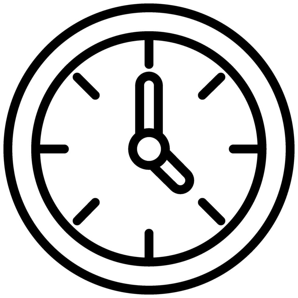 Clock Outline Icon, Black And White Outline Icon Symbol vector