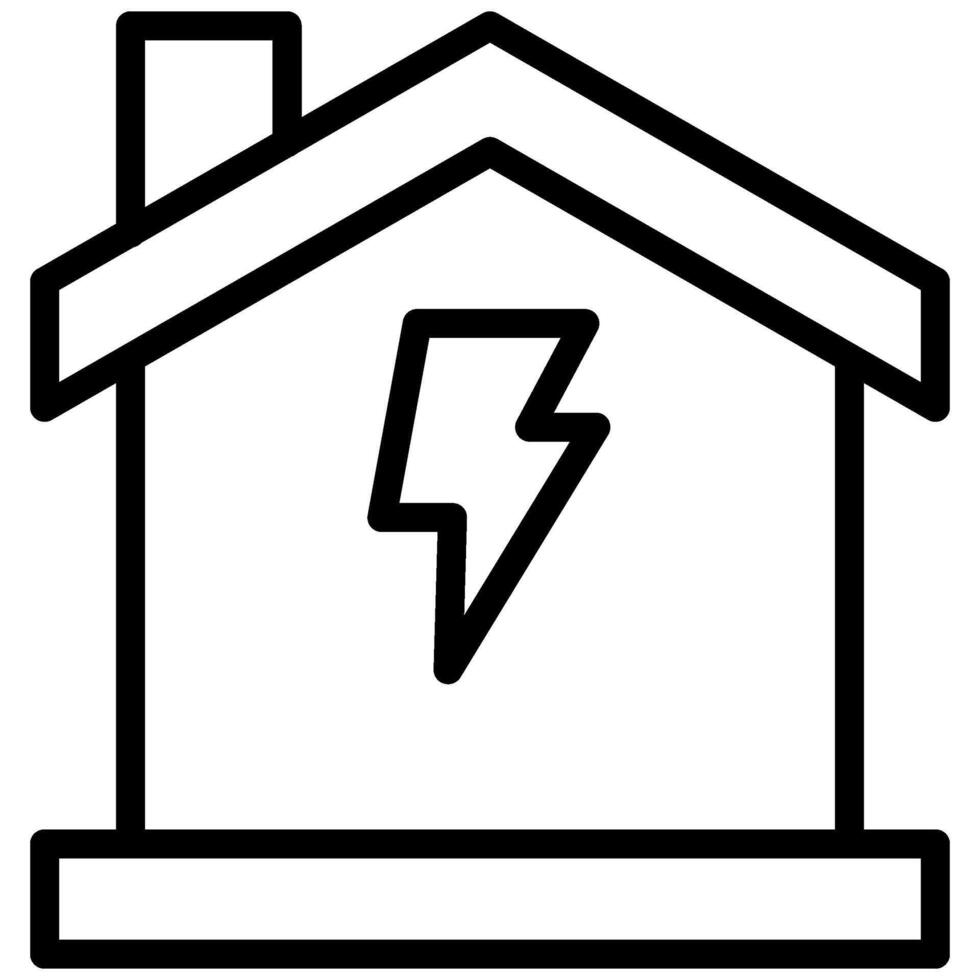 Home Energy Icon, Black And White Outline Icon Symbol vector