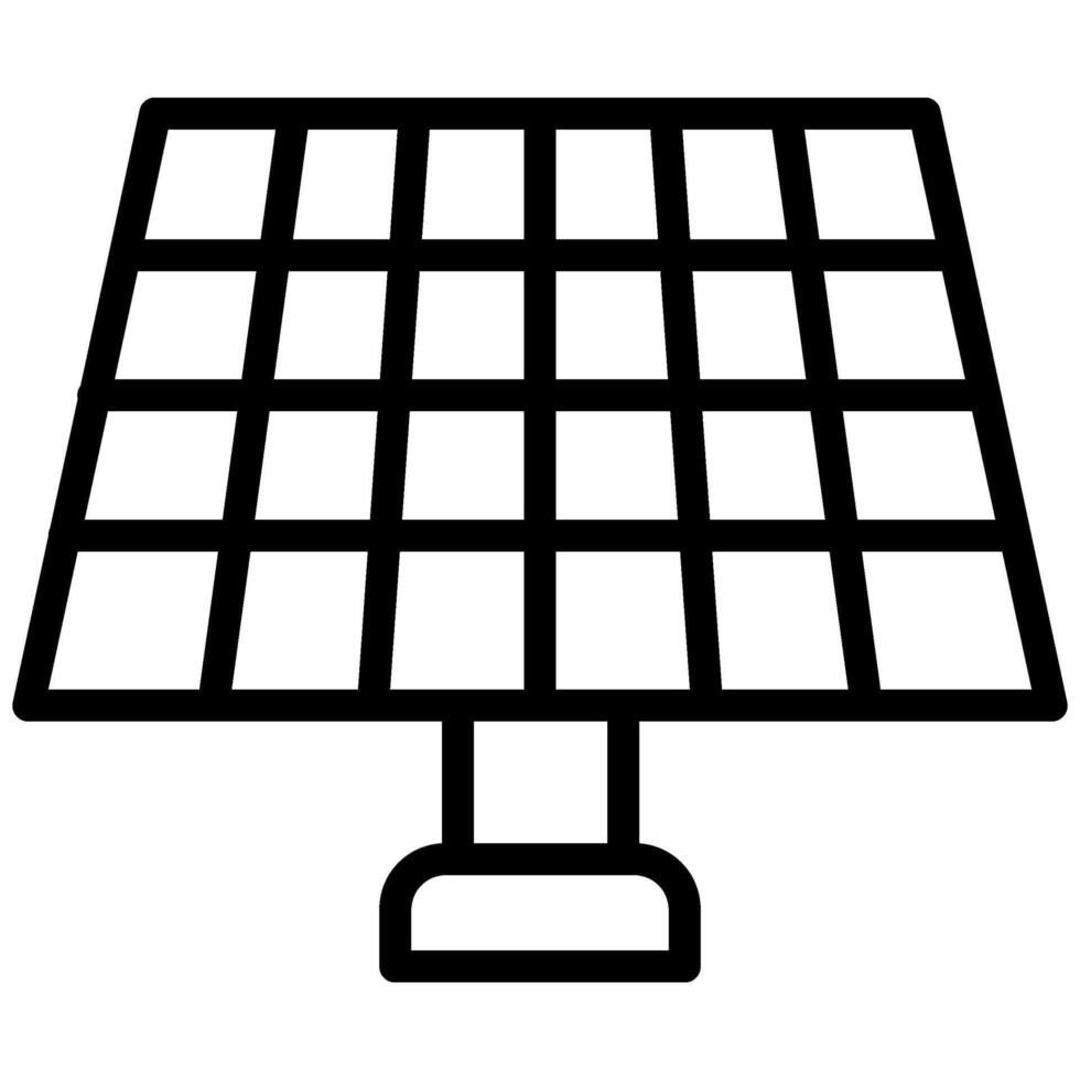 Solar Panel Icon, Black And White Outline Icon Symbol vector