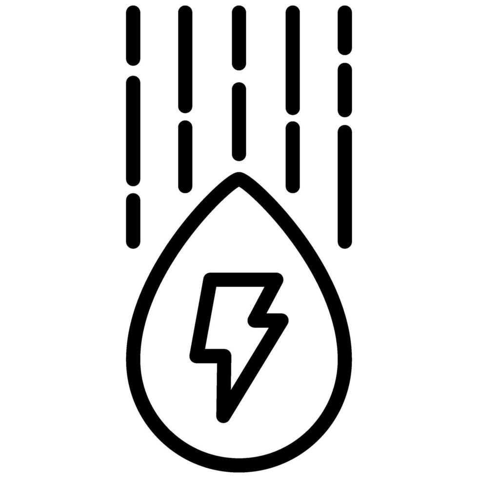 Water Drop Icon, Black And White Outline Icon Symbol vector