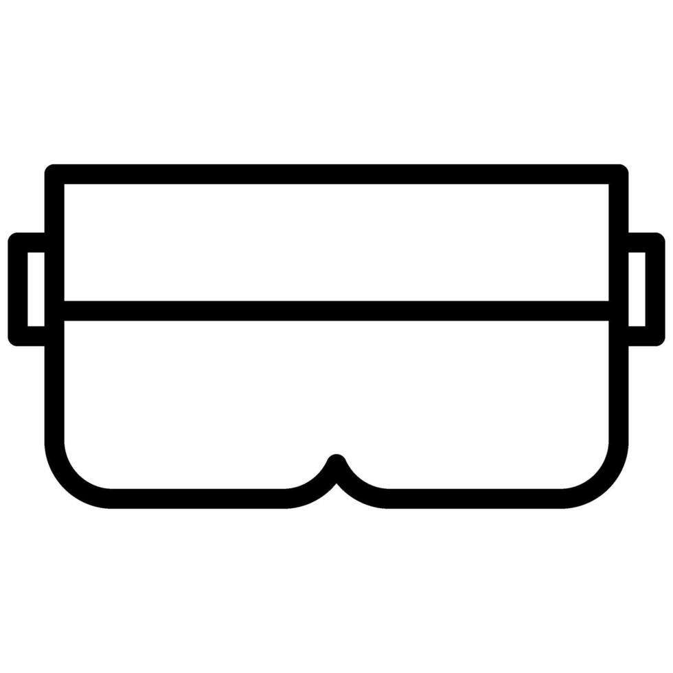Safety Goggles Icon, Black And White Outline Icon vector