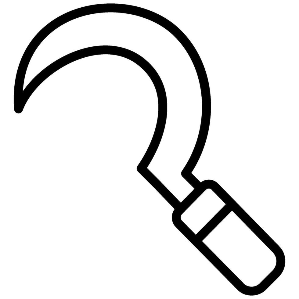 Sickle Icon, Black And White Outline Icon Symbol vector
