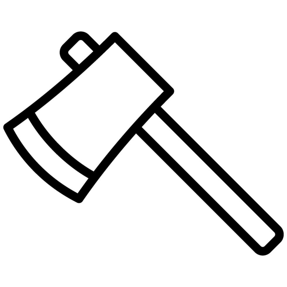 Axe Icon, Black And White Outline Icon Symbol vector