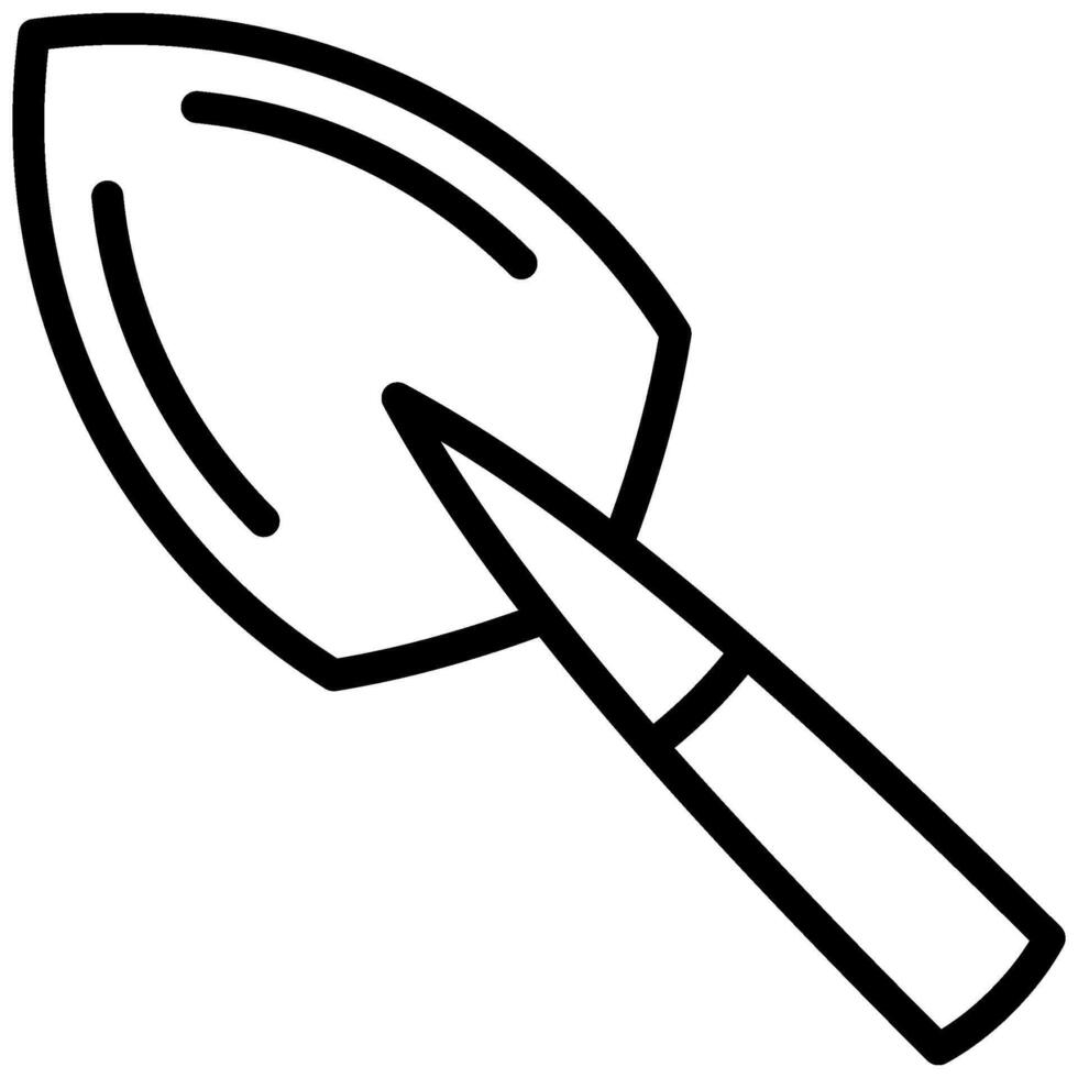 Trowel Icon, Black And White Outline Icon Symbol vector