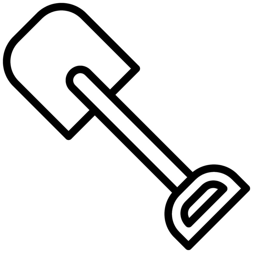 Shovel Icon, Black And White Outline Icon Symbol vector