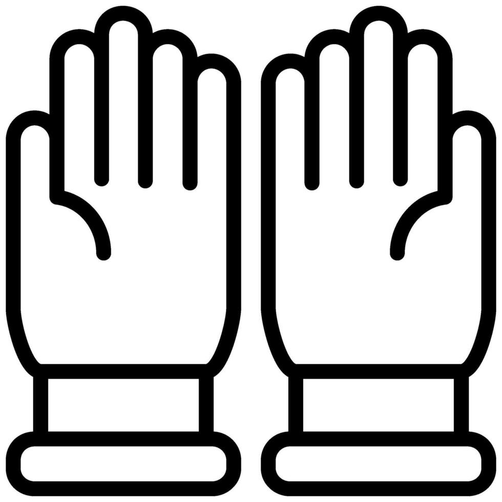 Farming Glove Icon, Black And White Outline Icon Symbol vector
