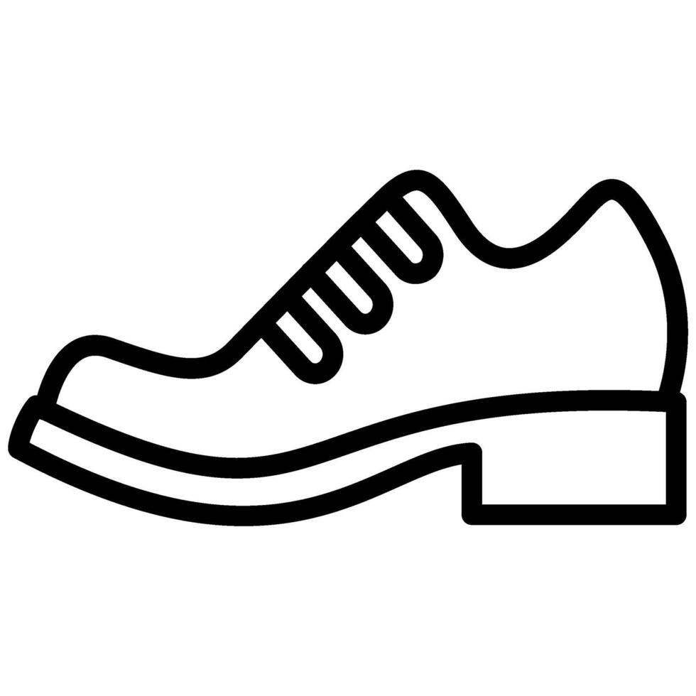 Oxfords Shoe Icon, Black And White Outline Icon Symbol vector