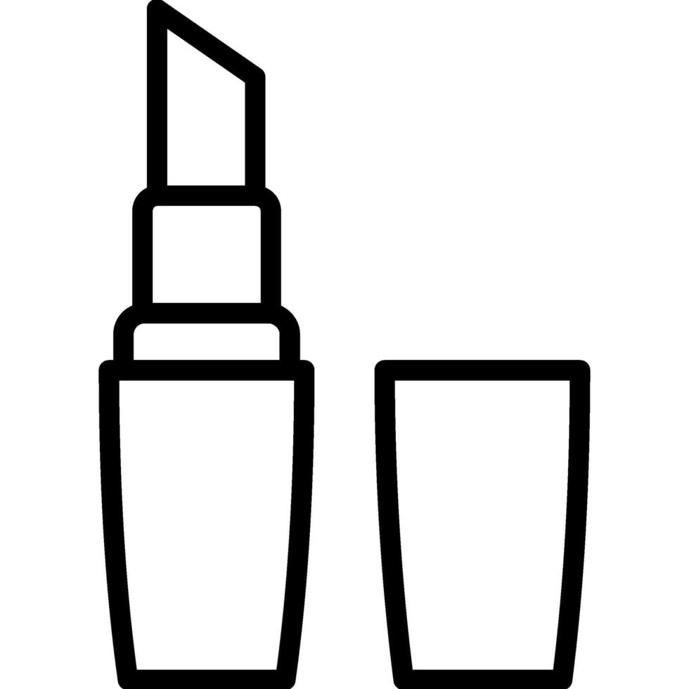 Lipstick Icon, Black And White Outline Icon Symbol vector