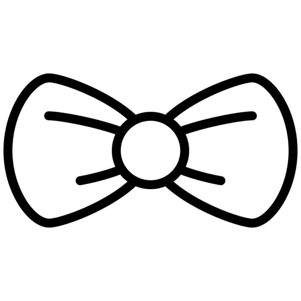 Bow Ribbon Icon, Black And White Outline Icon Symbol vector