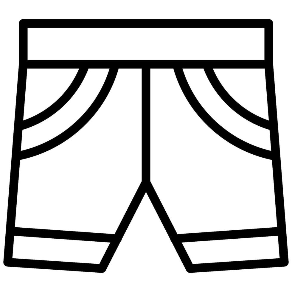 Short Pants Icon, Black And White Outline Icon Symbol vector