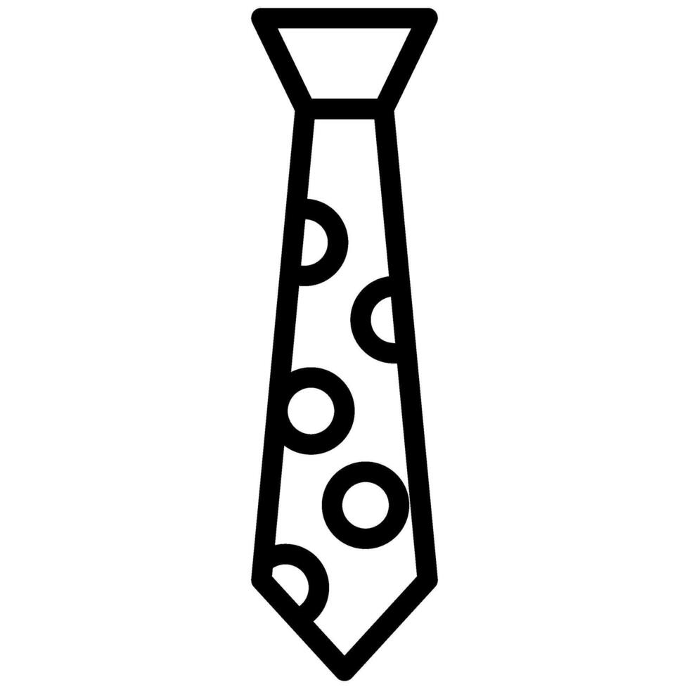Necktie Icon, Black And White Outline Icon Symbol vector