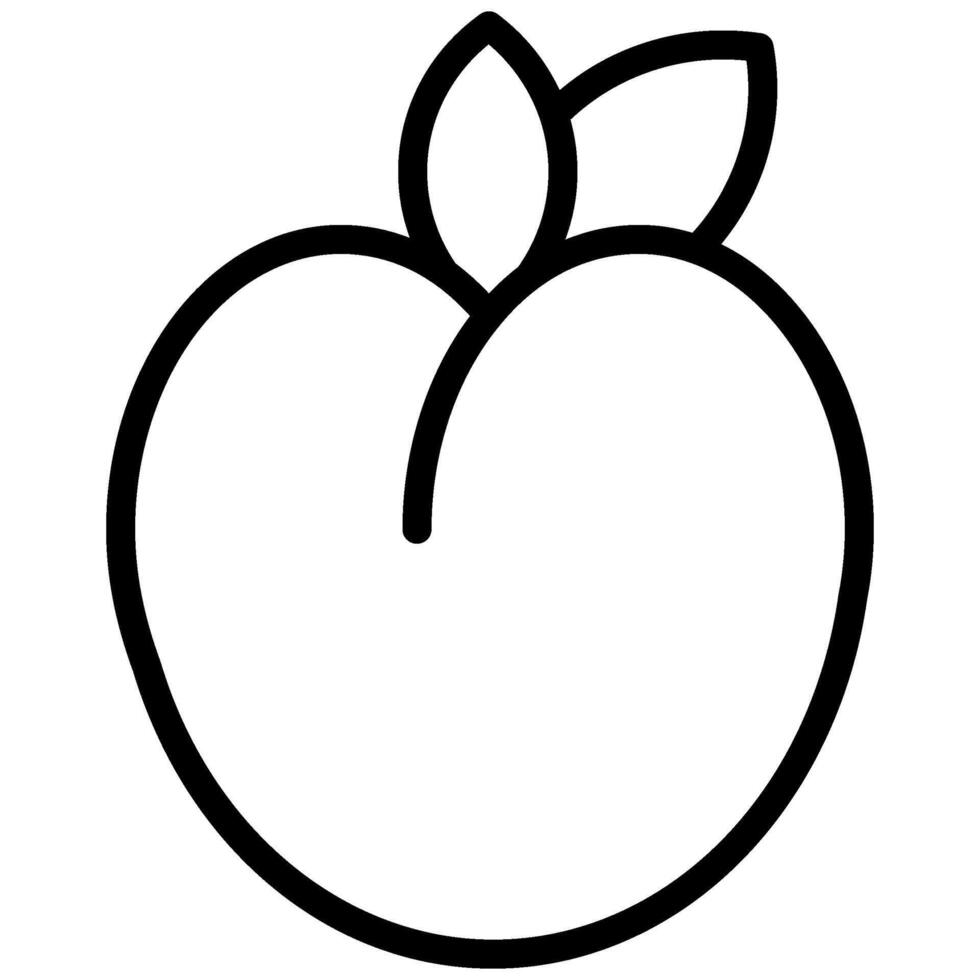 Plum Icon, Black And White Outline Icon Symbol vector