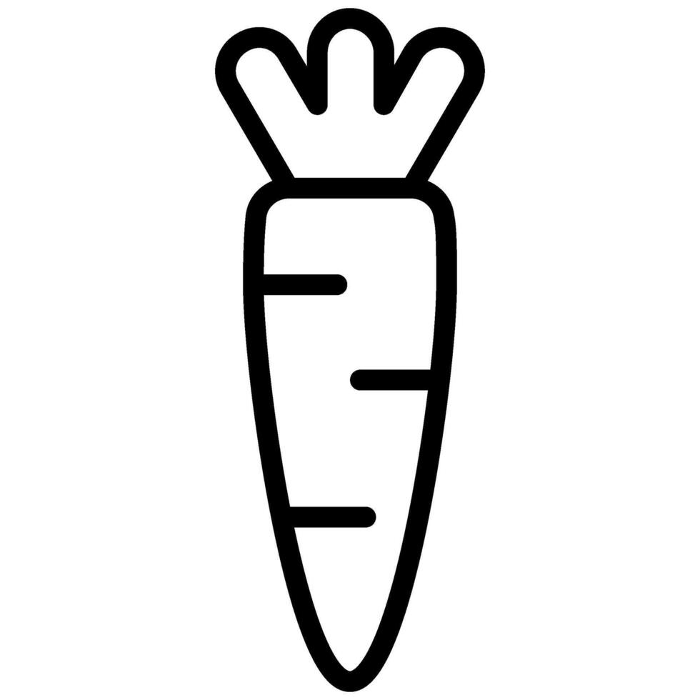 Carrot Outline Icon, Black And White Outline Icon Symbol vector