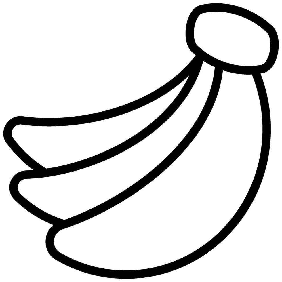 Banana Icon, Black And White Outline Icon Symbol vector