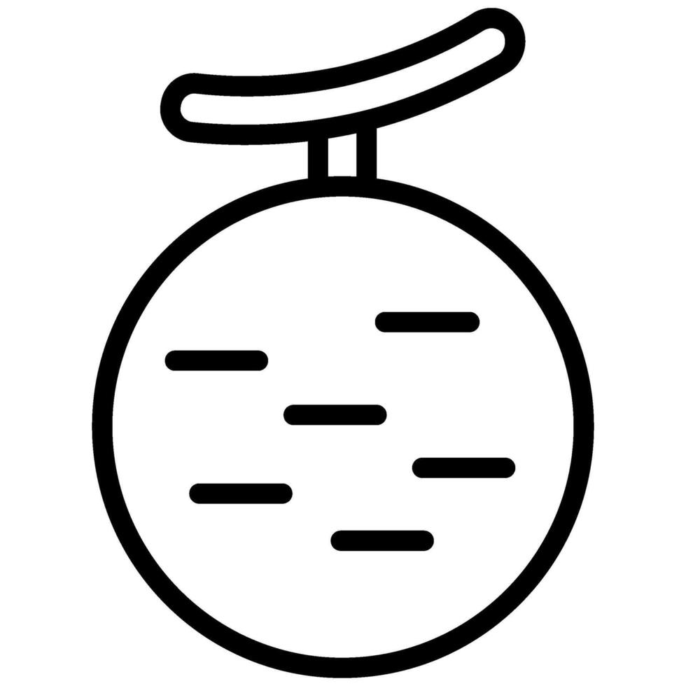 Melon Icon, Black And White Outline Icon Symbol vector