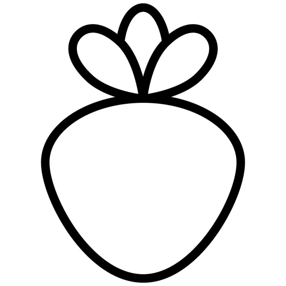 Radish Icon, Black And White Outline Icon Symbol vector