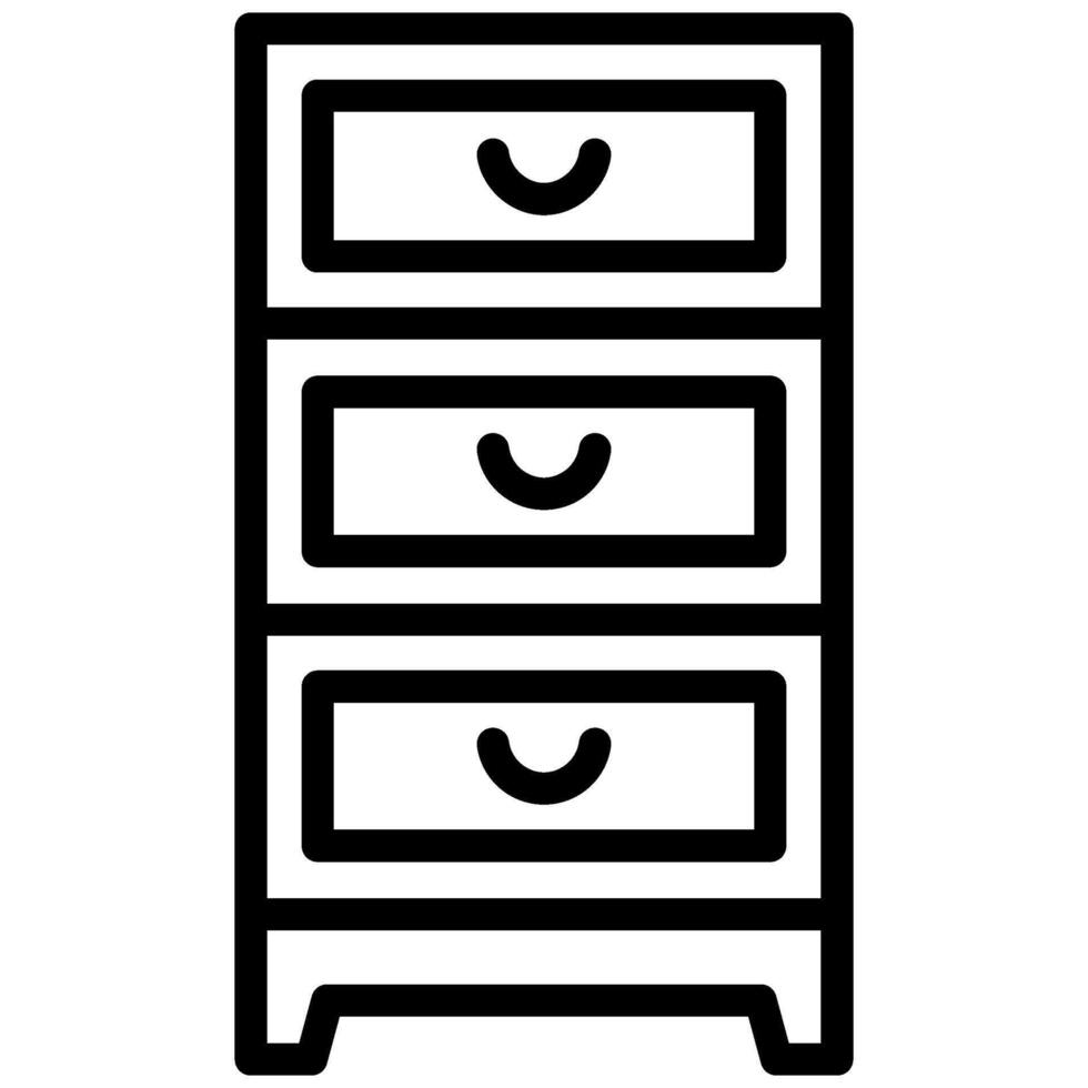 Drawer Icon Black And White Outline Icon Symbol vector