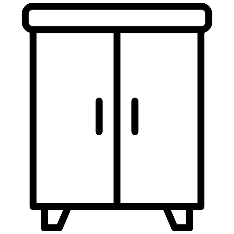 Cupboard design Icon Black And White Outline Icon Symbol vector