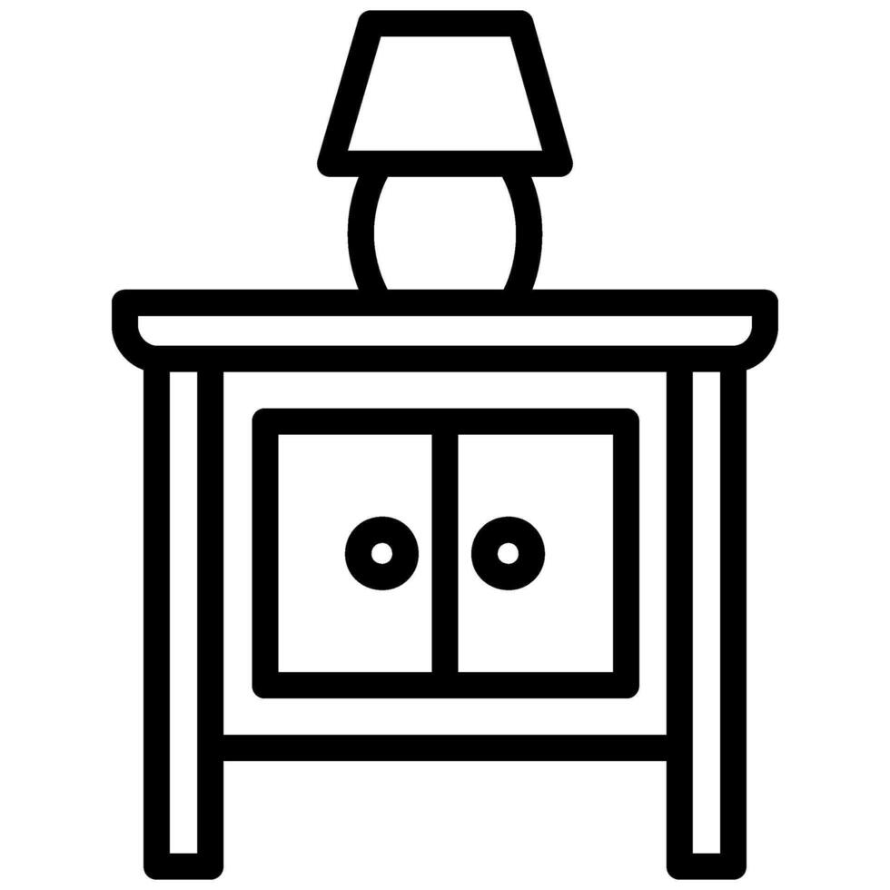 Drawer design icon Black And White Outline Icon Symbol vector