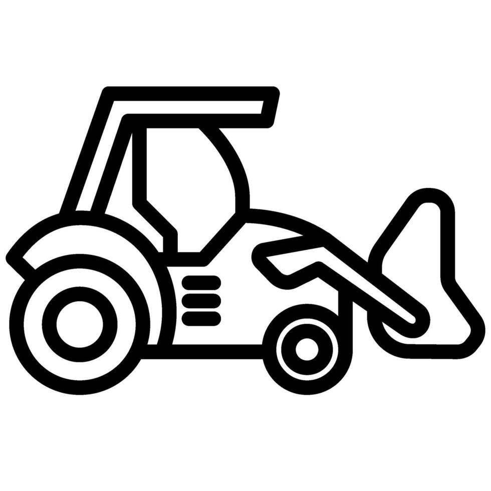 Construction Bulldozer Outline Icon - Heavy Machinery Outline Icon vector