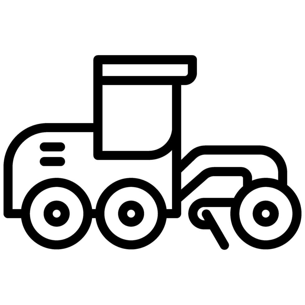 Road Grader Outline Icon - Heavy Machinery Outline Icon vector