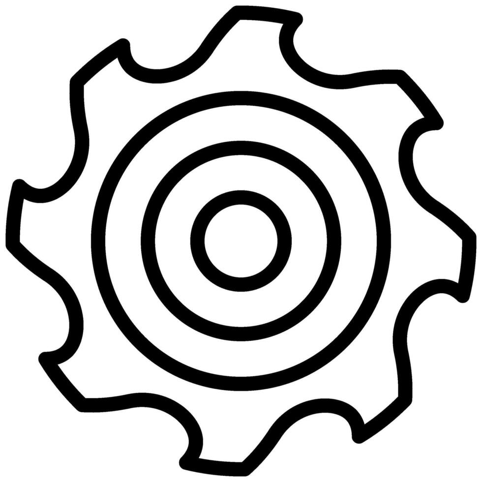 Saw Blade Icon, Black And White Outline Icon Symbol vector