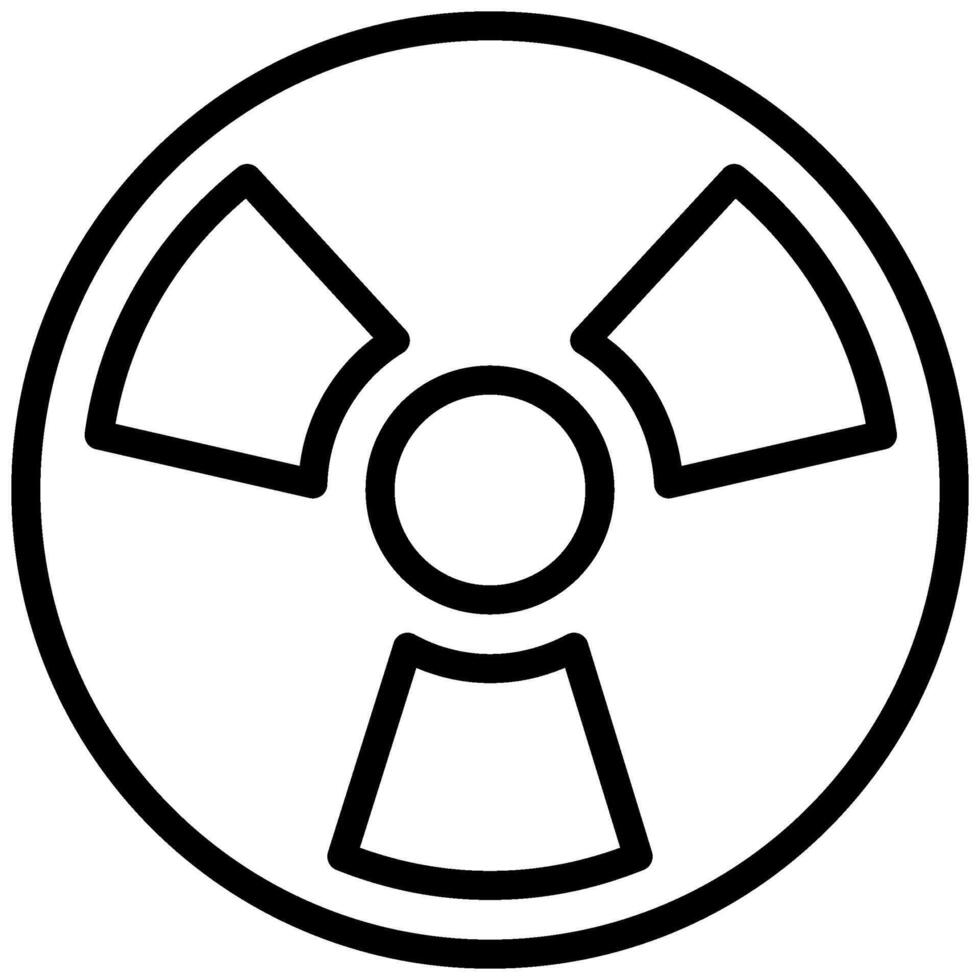Radiation Alert Icon, Black And White Outline Icon Symbol vector