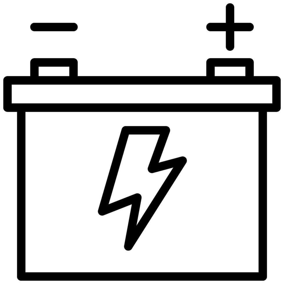 Accumulator design Icon, Black And White Outline Icon Symbol vector