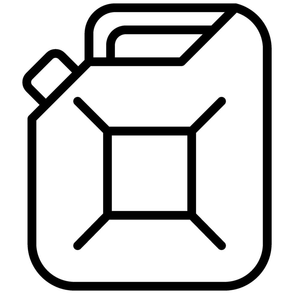 Jerrycan Icon, Black And White Outline Icon Symbol vector