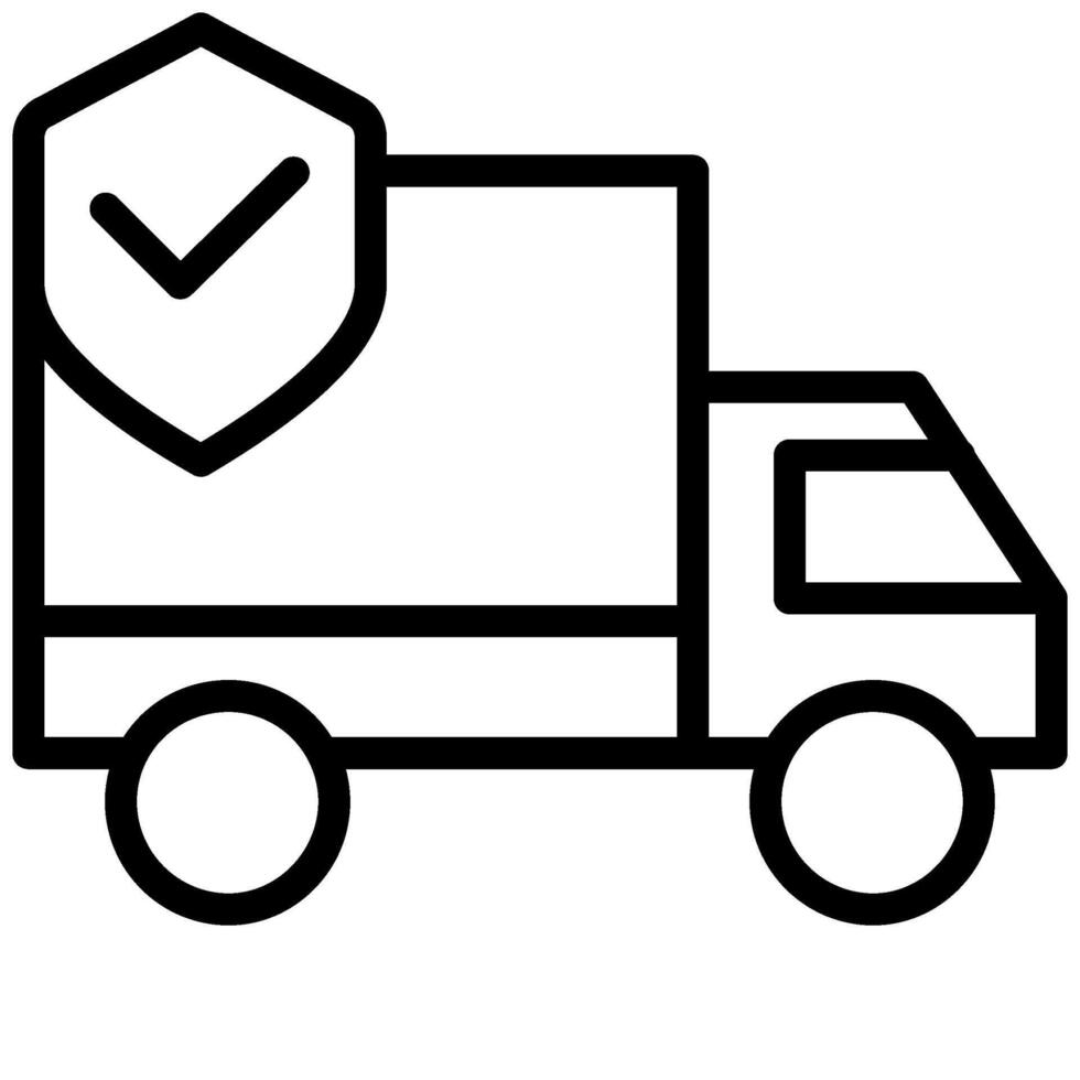 Delivery Insurance Icon, Black And White Outline Icon Symbol vector