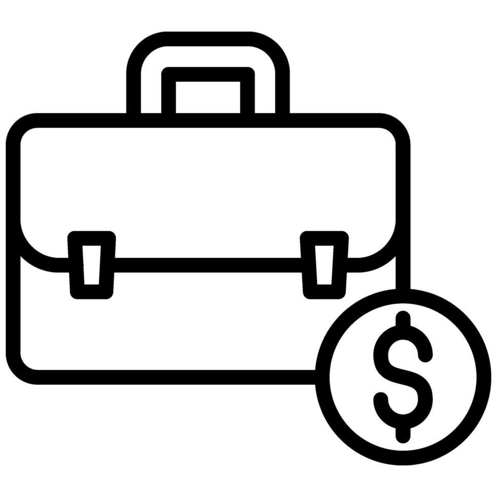 briefcase money icon vector