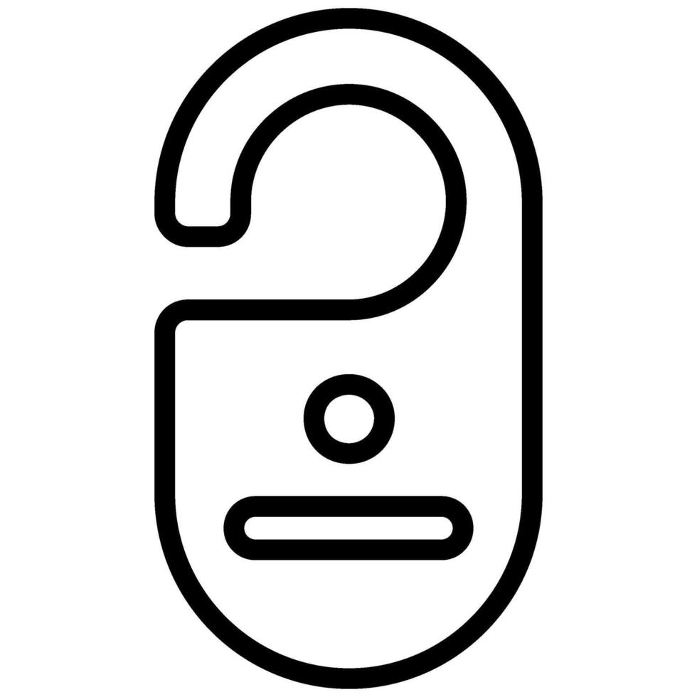 Door Hanger icon, Black And White Outline Icon Symbol vector