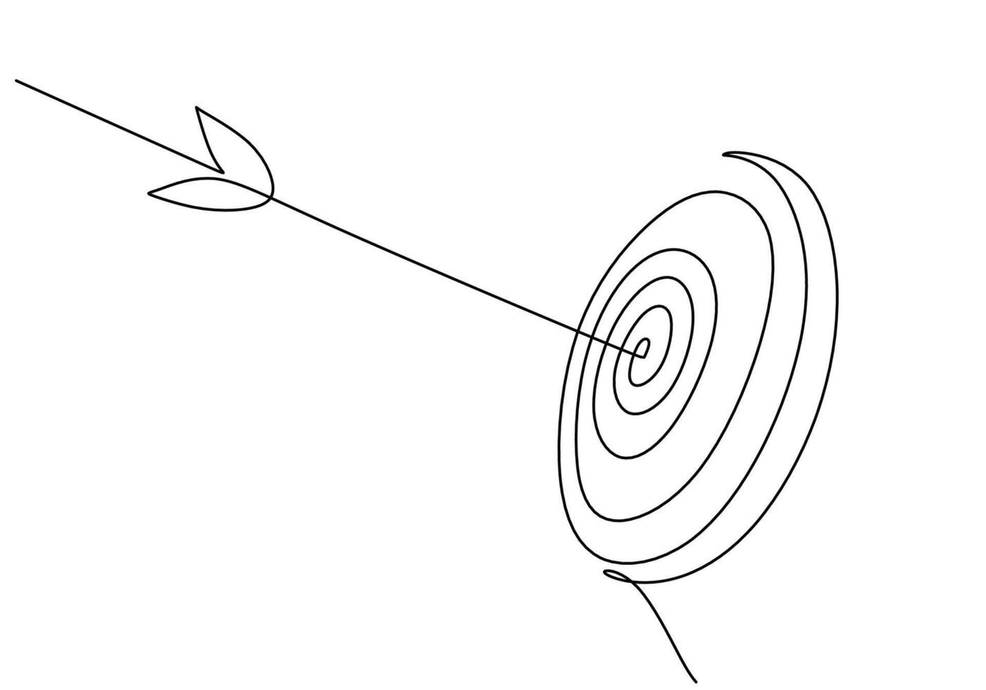 Arrows and Targets Symbol. One Continuous Line. vector