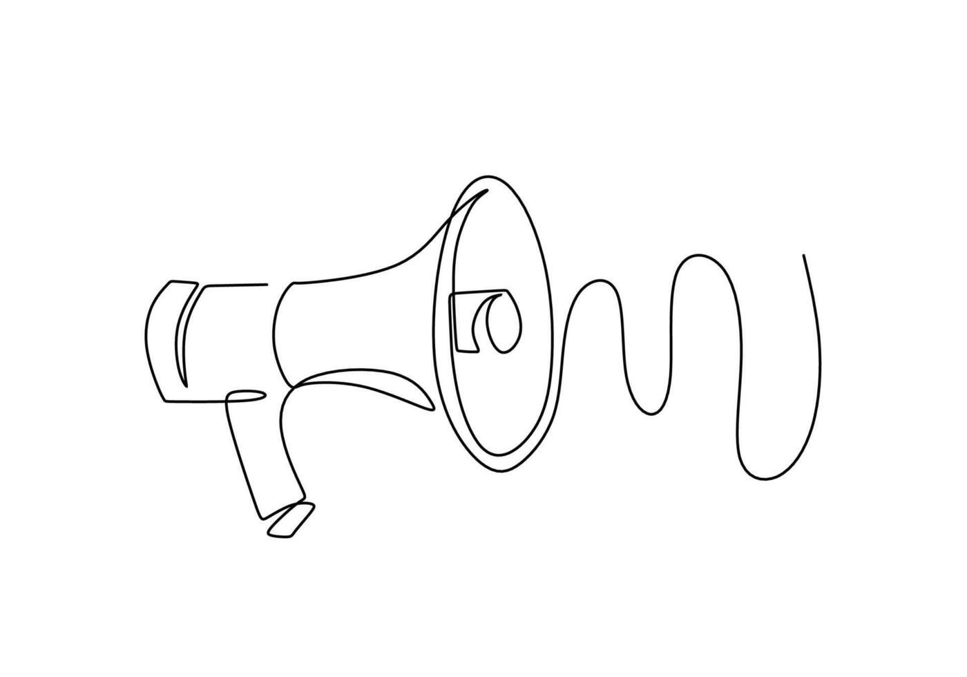 Megaphone Continuous Single Line Art Isolated. vector