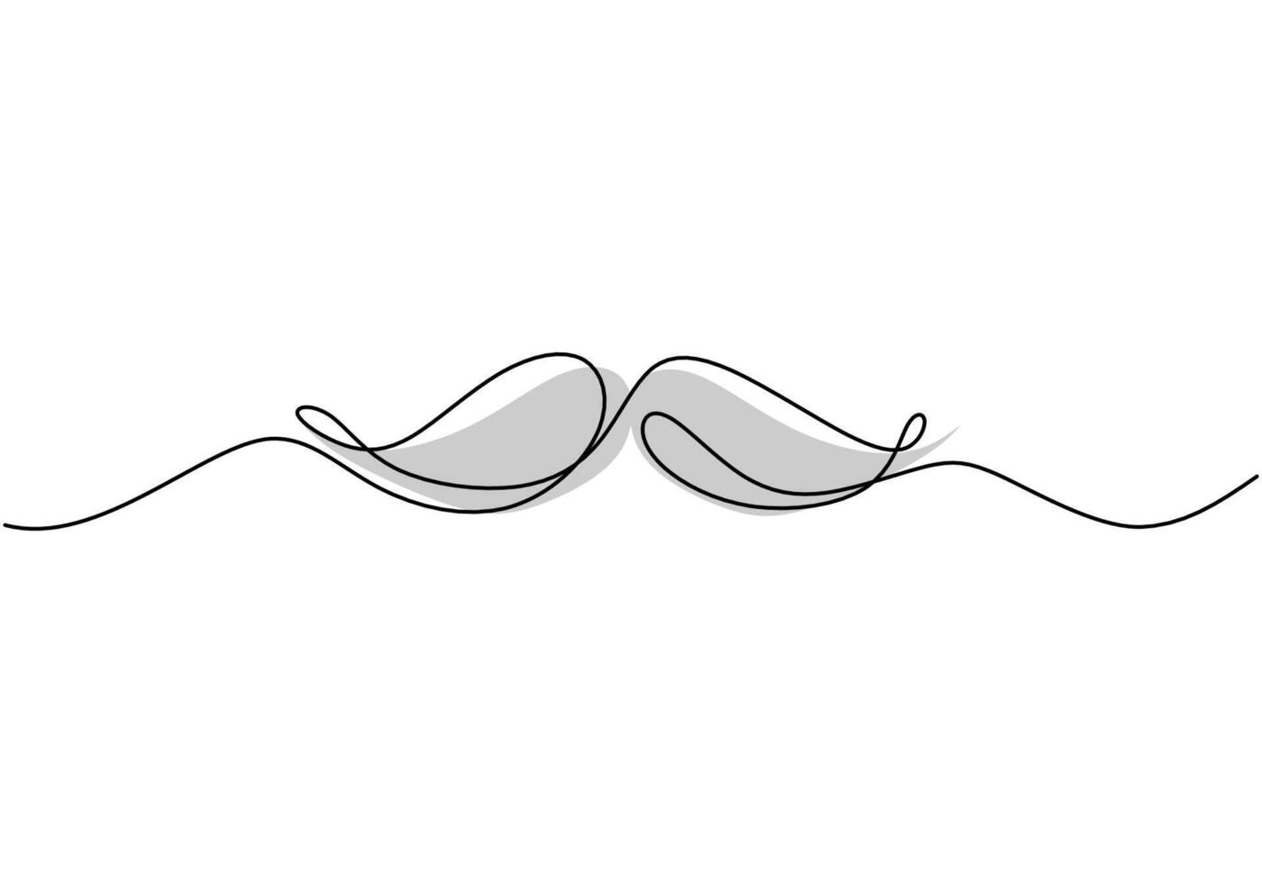 Vintage Mustache Retro Man One Line Icon vector