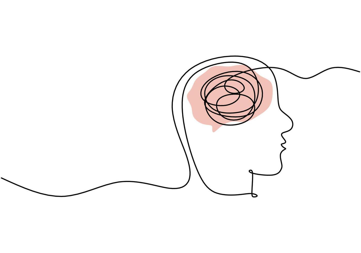 Person with Confused Feelings Line Drawing vector