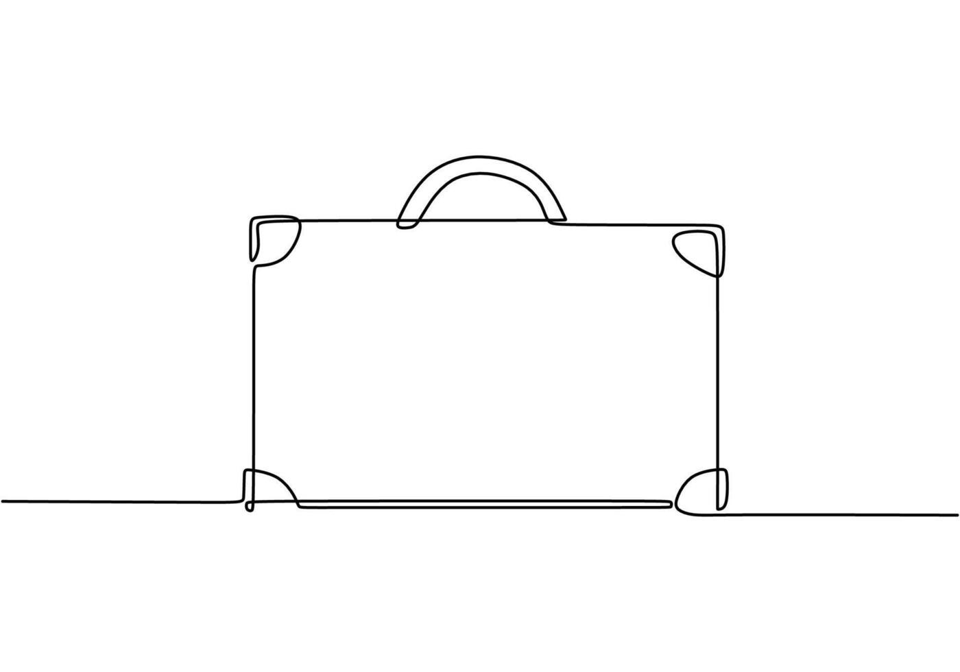 Suitcase One Line Minimalist Drawing vector