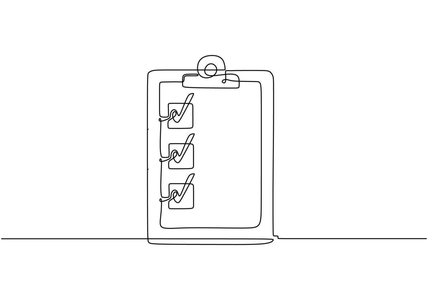Checklist Clipboard One Line Drawing vector