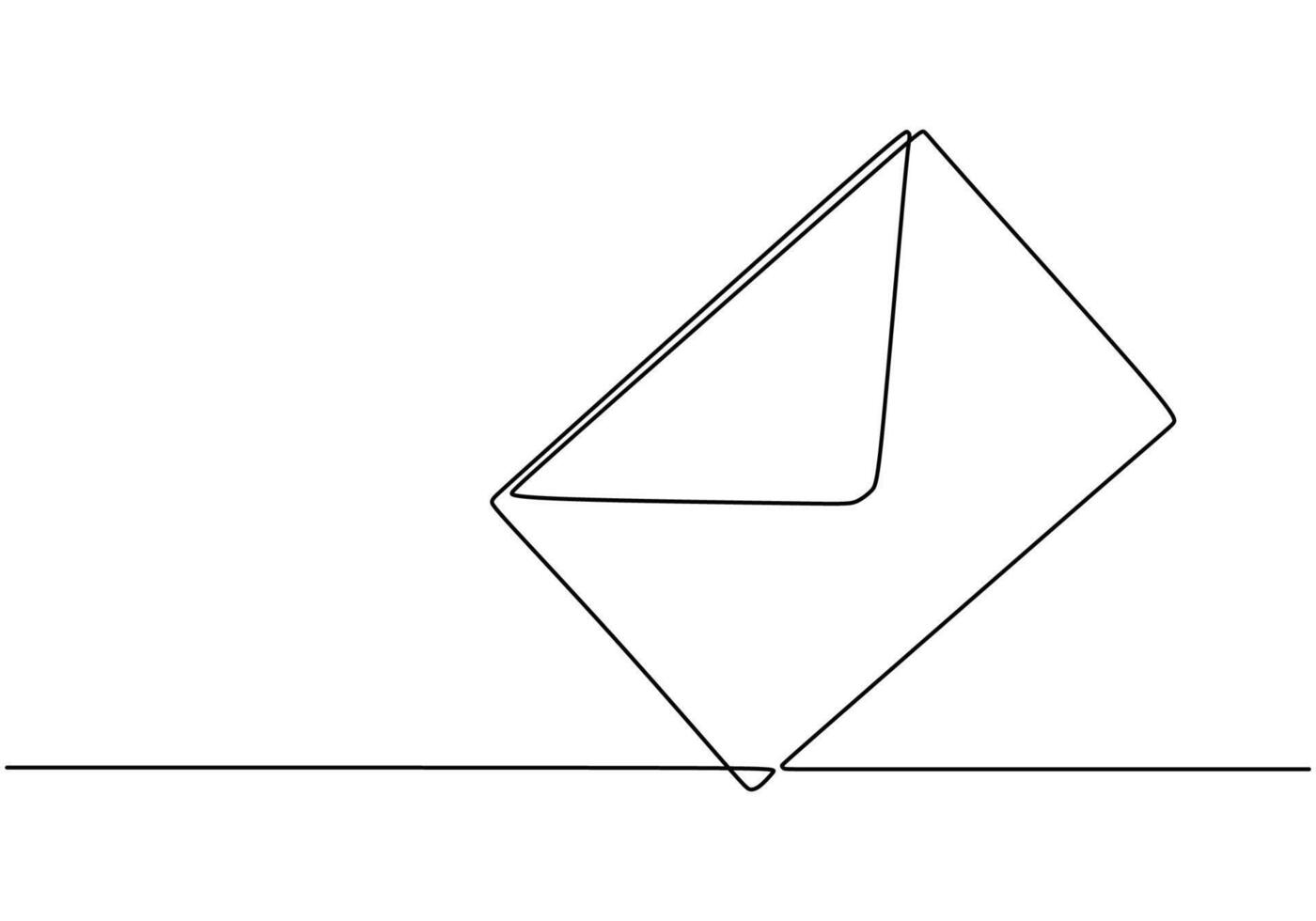 Envelope One Line Art Drawing vector