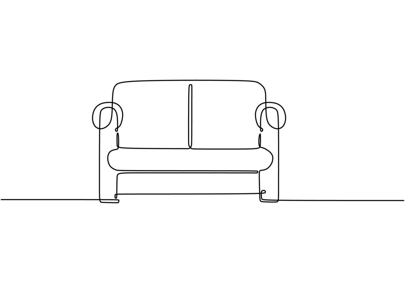 Sofa Chair Continuous One Line Drawing vector