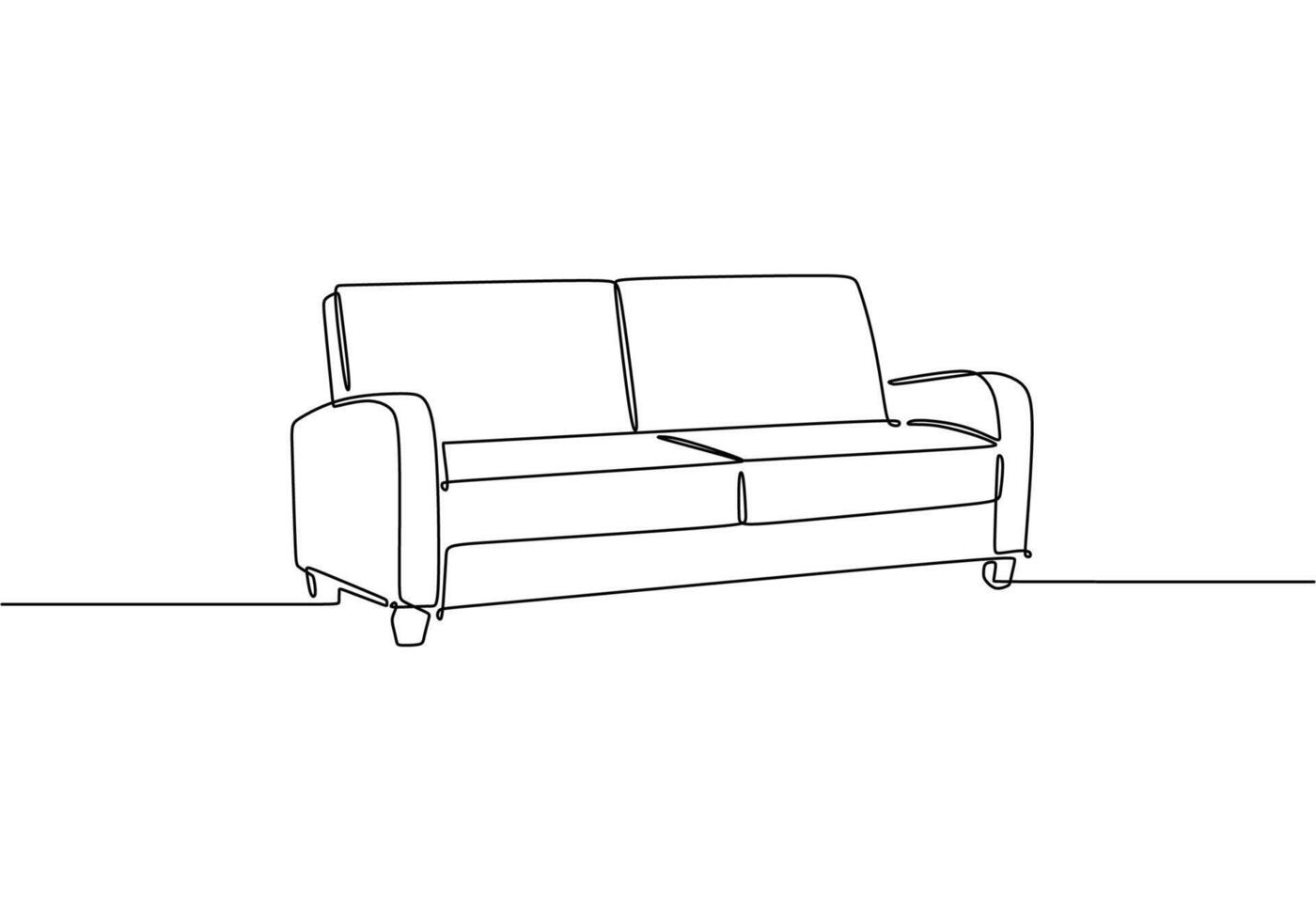 Continuous Line Art of Sofa Chair vector