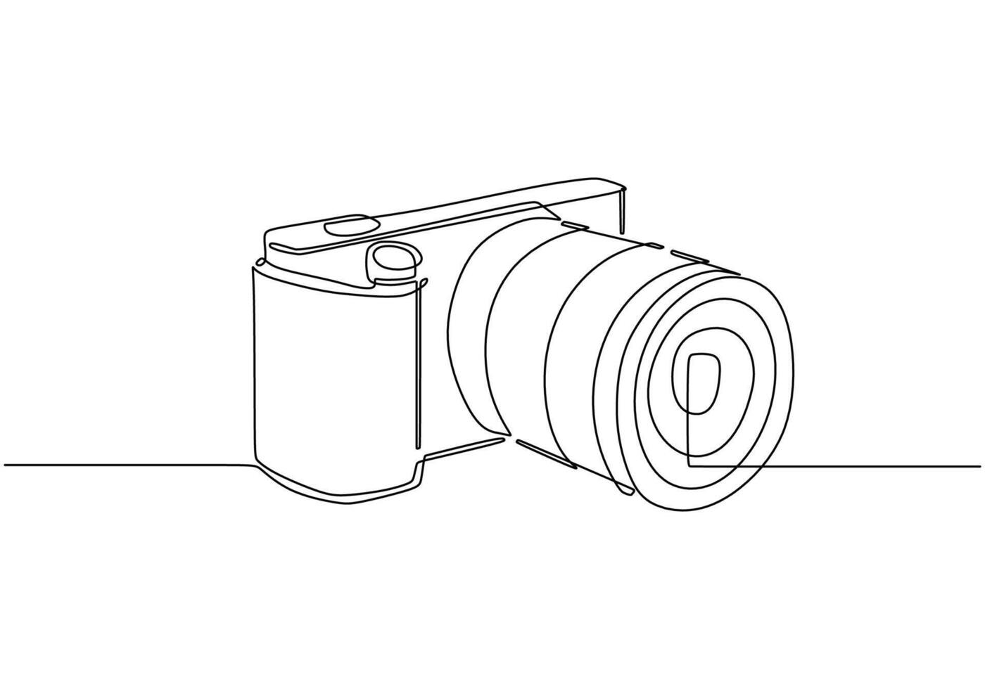 Minimalist DSLR Camera Line Drawing vector