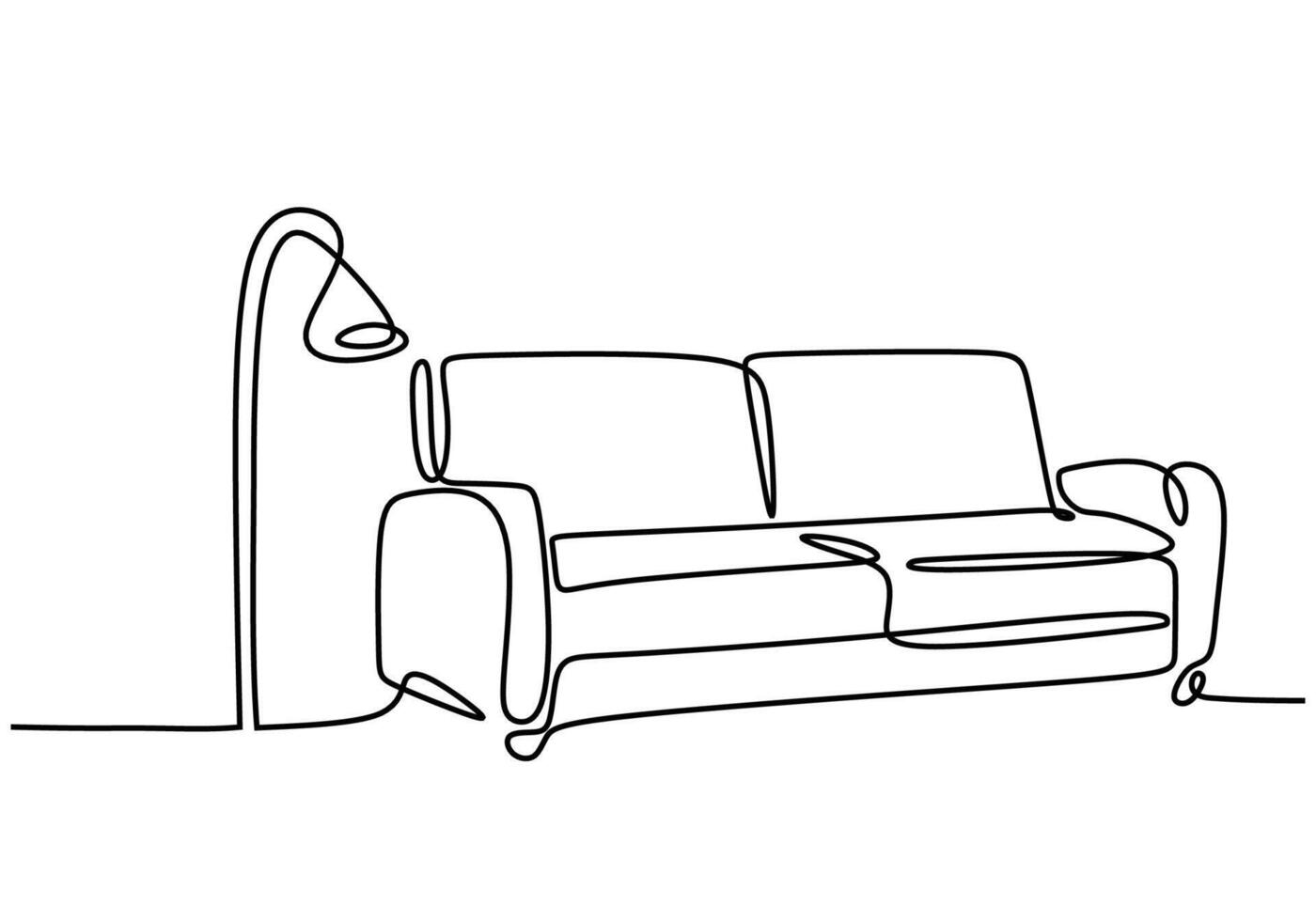 One Line Drawing of a Sofa Chair vector