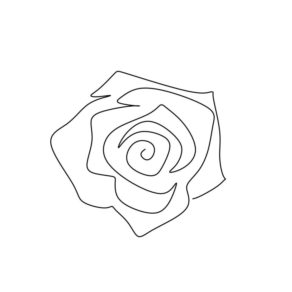 Minimalist Rose Plant One Line Art vector
