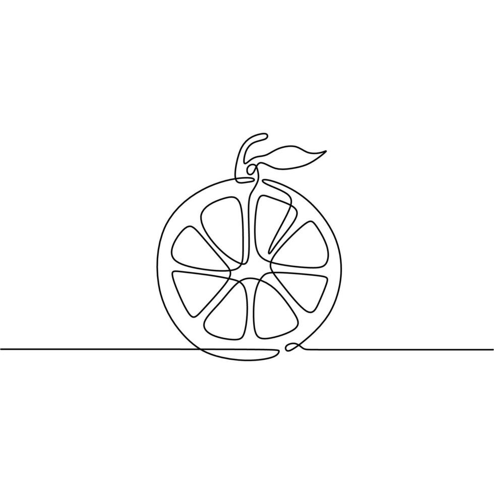 Minimalist Lemon Fruit One Line Design vector