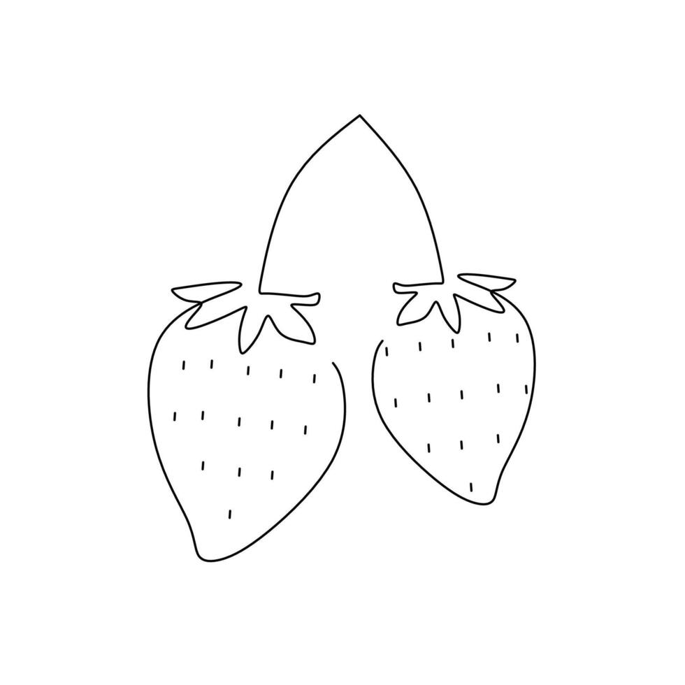 Single Outline Strawberry Continuous Line Art vector