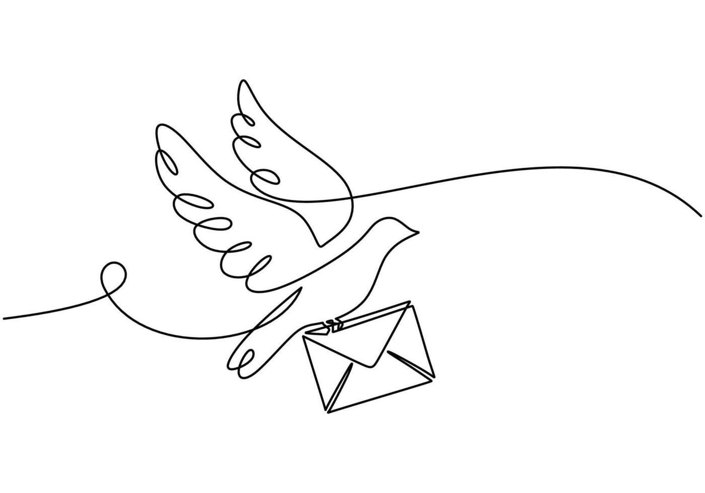 Isolated Dove Letter Message drawing Line vector